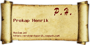 Prokap Henrik névjegykártya